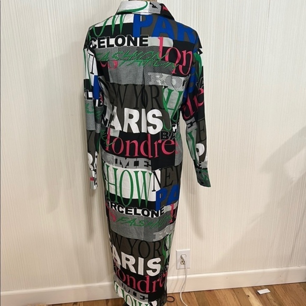Colorful Graphic Print Button-Up Dress/ Coverup